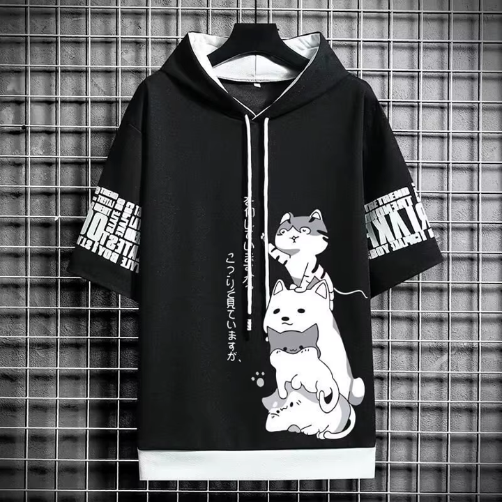 Polera con capucha Neko