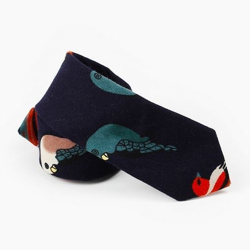 Corbata Aves Azul