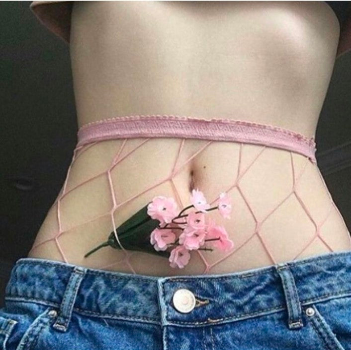 Panties · Malla · Rosas