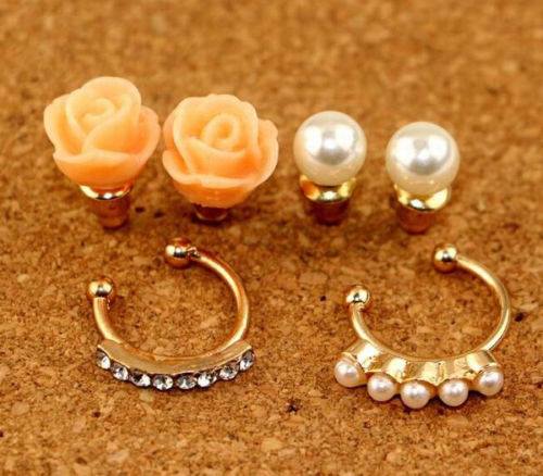 Set de Aros · Rosas & Perlas