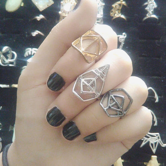 Set de 3 midi-rings Geométricos