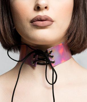 Choker · Holográfico con Correa Frontal