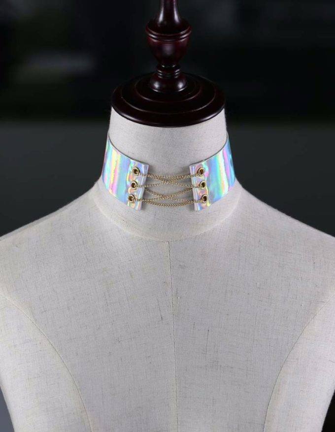 Choker · Holográfico con Cadena Frontal