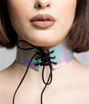 Choker · Holográfico con Correa Frontal