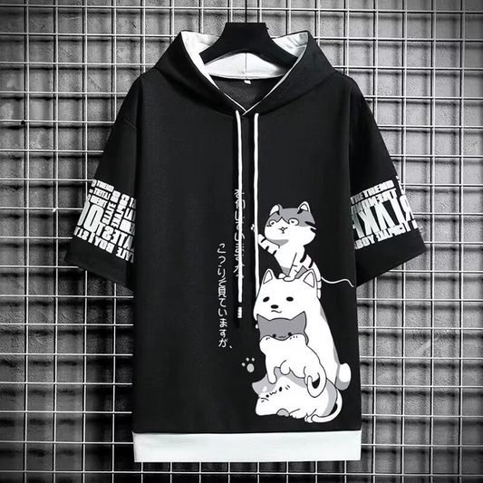 Polera con capucha Neko