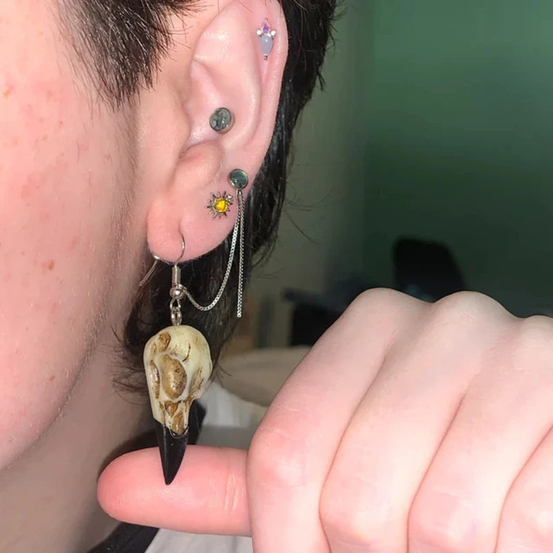 Aros Raven Skull · Cráneo de Cuervo