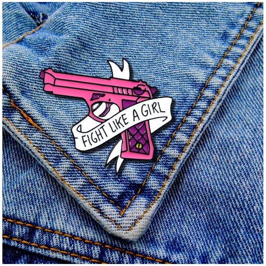 Pin Fight Like a Girl · Boca & Pistola Rosa
